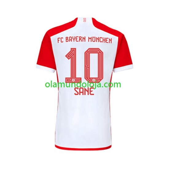 Camisola Bayern de Munique Leroy Sane 10 Homem Equipamento Primeiro 2023-2024 Manga Curta